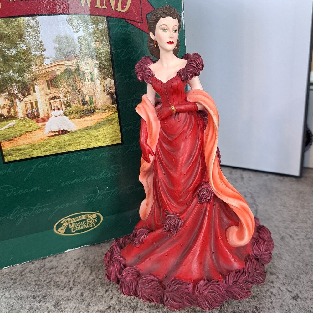 Gone With The Wind SCARLETT RED DRESS San Francisco Music Box Scarlett's